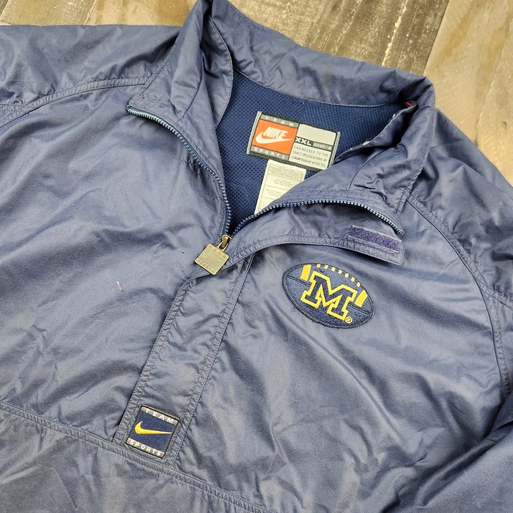Nike Team Sports NCAA Michigan Wolverines size 2XL Windbreaker Anorak Jacket - Picture 1 of 13